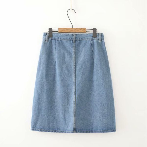 Fusta dama casual din denim cu buzunare in doua culori