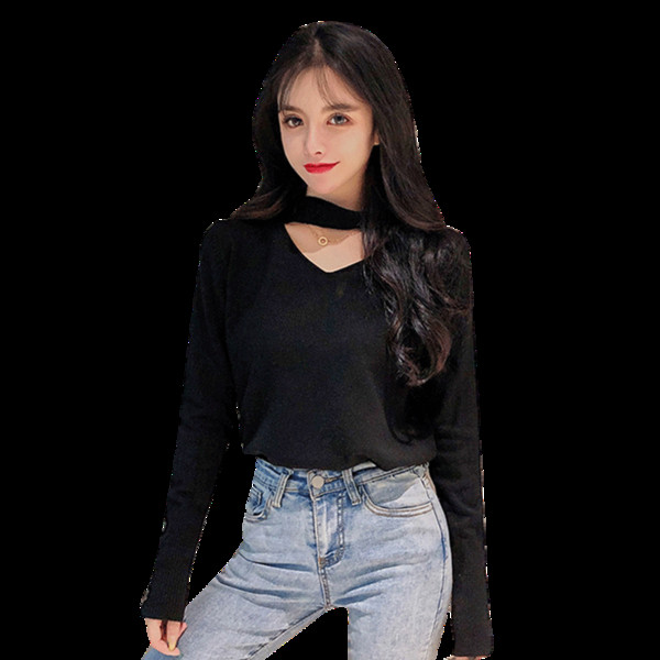 Μοντέρνο γυναικείο πουλόβερμε κουμπιά μανίκια σε διάφορα χρώματα