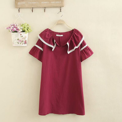 Γυναικείο κοντό φόρεμα με ντεκολτέ σε κόκκινο και μπλε χρώμα