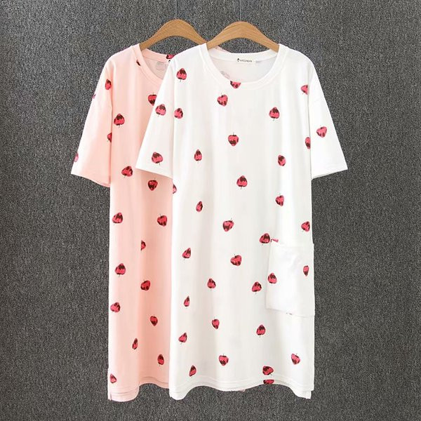 Rochie scurta de dama casual cu buzunar si maneci scurte in roz si alb