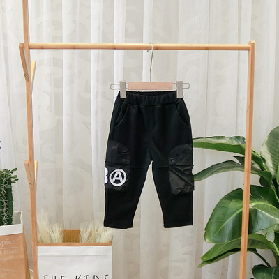 Model nou de pantaloni pentru copii cu buzunare verde si negru