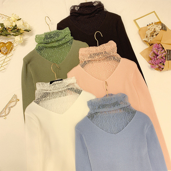 Pulover de dama cu dantela in mai multe culori