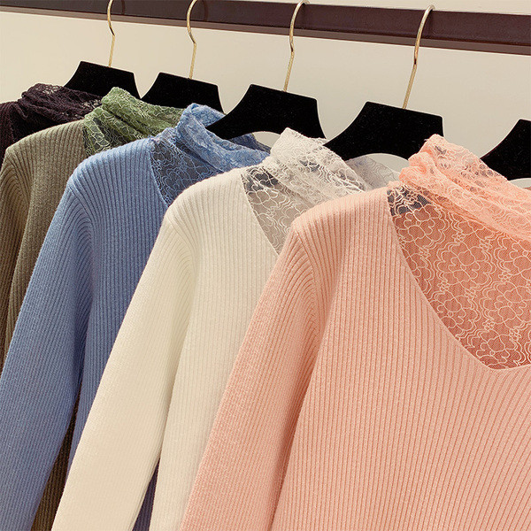 Pulover de dama cu dantela in mai multe culori