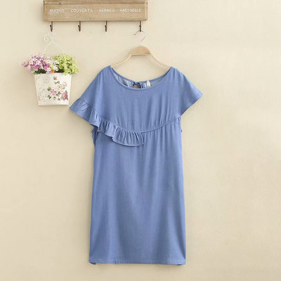 Rochie casual dama din denim cu maneci scurte in doua culori