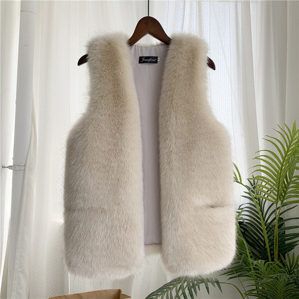 Vesta de dama din par eco in mai multe culori