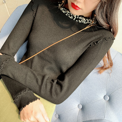 Γυναικεία μοντέρνα μπλούζα με πέρλες σε διάφορα χρώματα