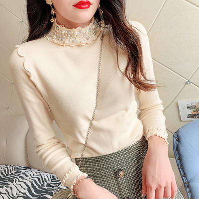 Γυναικεία μοντέρνα μπλούζα με πέρλες σε διάφορα χρώματα