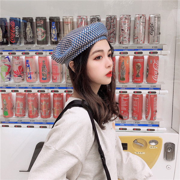 Palarie de dama tip bereta in trei culori