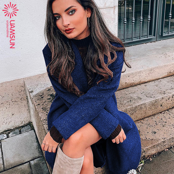 НОВ модел дамско дълго палто с джобове в четири цвята 