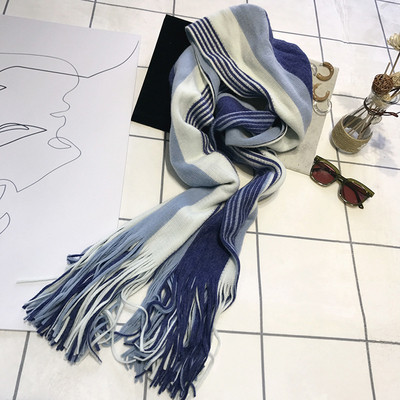 Γυναικείο μακρύ χειμερινό κασκόλ με κρόσσια σε έξι χρώματα