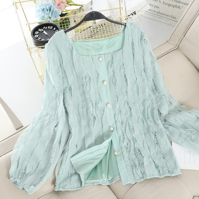 Γυναικείο πουκάμισο με κουμπιά και τετράγωνη λαιμόκοψη σε διάφορα χρώματα