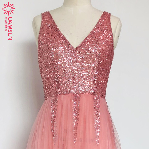 Rochie moderna de dama lunga cu bretele late si efect stralucitor in doua culori