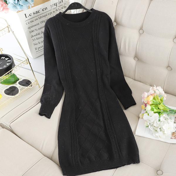 Rochie casual de dama cu culoare neagra si decolteu rotund