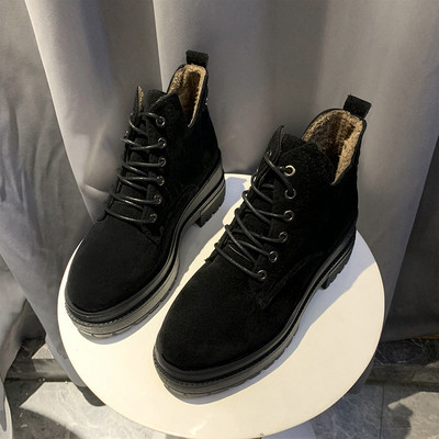 Γυναικείες χειμωνιάτικες μπότες σε οικολογικό δέρμα με κορδόνια  σε τρία χρώματα