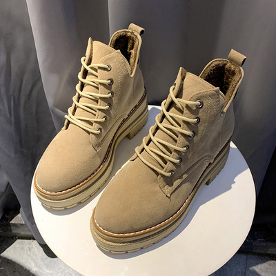 Γυναικείες χειμωνιάτικες μπότες σε οικολογικό δέρμα με κορδόνια  σε τρία χρώματα