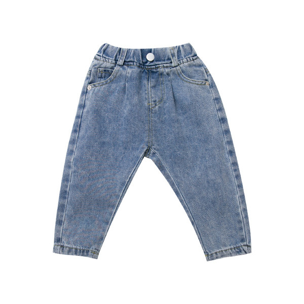 Μοντέρνα παιδικά μπλε τζιν για αγόρια