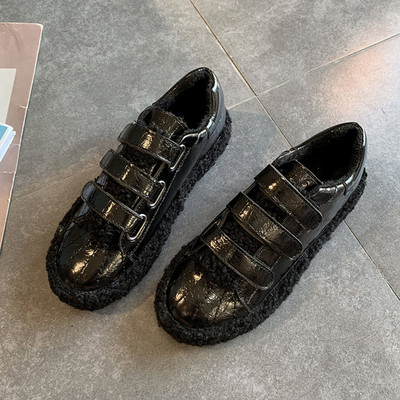 Νέο μοντέλο γυναικεία χειμωνιάτικα πάνινα παπούτσια με  λουράκια βελκρό σε διάφορα χρώματα