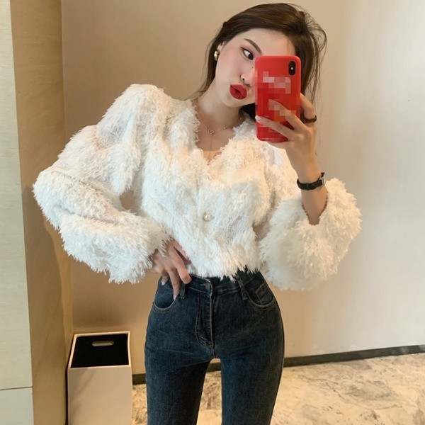 Női kardigán rojtokkal és spitz nyakkivágással, rózsaszín és fehér színben