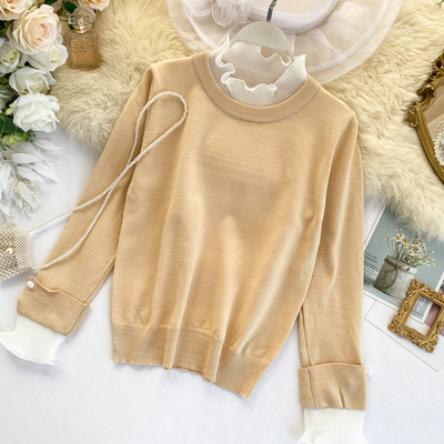 Γυναικείο πουλόβερ με ψηλό γιακά σε διάφορα χρώματα