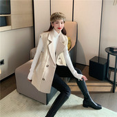 Μακρύ κομψό γιλέκο με γούνα και κουμπιά σε δύο χρώματα