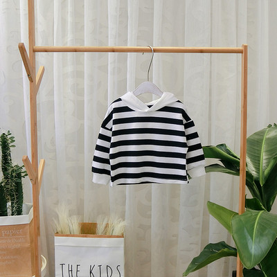 Καθημερινό παιδικό ριγέ φούτερ με κουκούλα για αγόρια σε διάφορα χρώματα