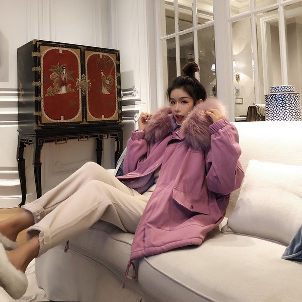 Öko hajból készült női őszi-téli kabát kapucnival