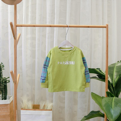 Bluza pentru copii model nou pentru baieti in verde si alb