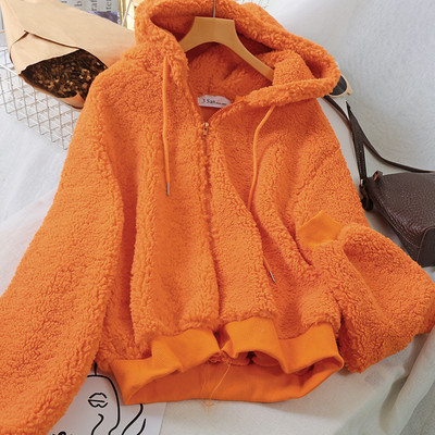 Hanorac de damă din puf cu glugă în trei culori