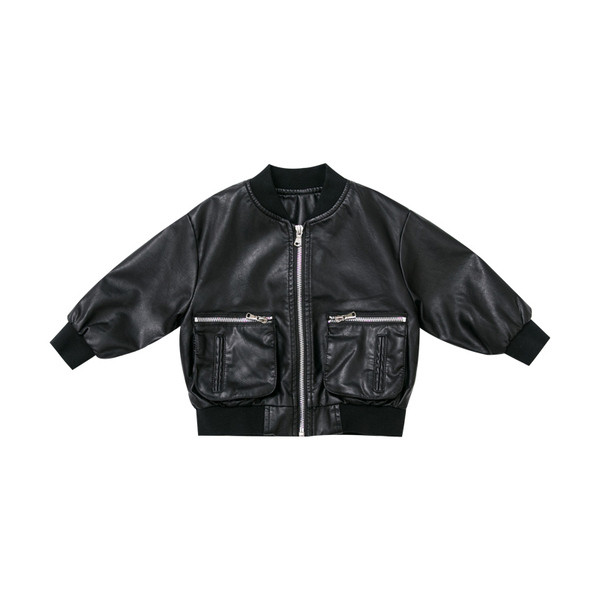 Νέο μοντέλο παιδικό μπουφάν μπουφάν για αγόρια σε μαύρο χρώμα