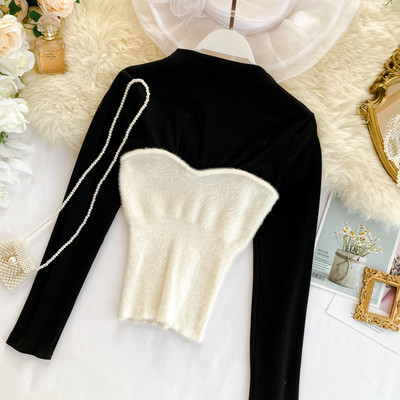 Καθημερινή  γυναικεία μπλούζα με οβάλ λαιμόκοψη σε τέσσερα χρώματα και μακρύ μανίκι