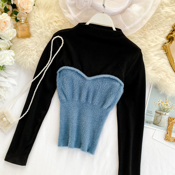 Καθημερινή  γυναικεία μπλούζα με οβάλ λαιμόκοψη σε τέσσερα χρώματα και μακρύ μανίκι