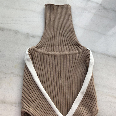 Γυναικείο  κοντό φόρεμα για το φθινοπώρο με υψηλό γιακά και μακρύ μανίκι σε διάφορα χρώματα