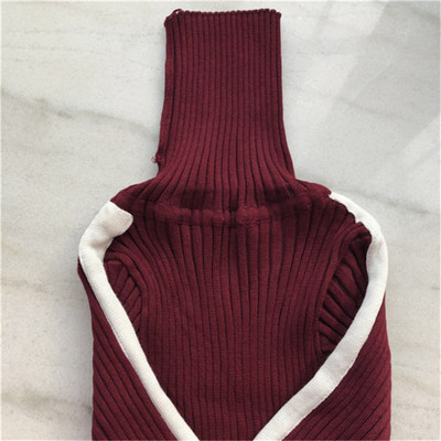 Γυναικείο  κοντό φόρεμα για το φθινοπώρο με υψηλό γιακά και μακρύ μανίκι σε διάφορα χρώματα