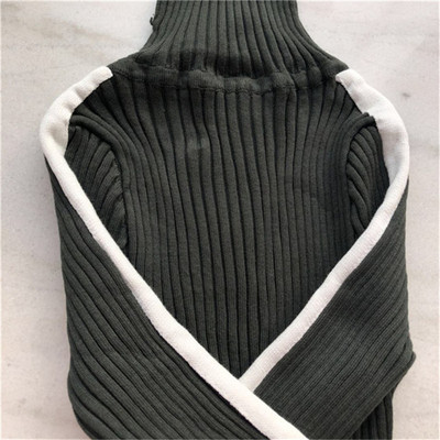 Γυναικείο  κοντό φόρεμα για το φθινοπώρο με υψηλό γιακά και μακρύ μανίκι σε διάφορα χρώματα