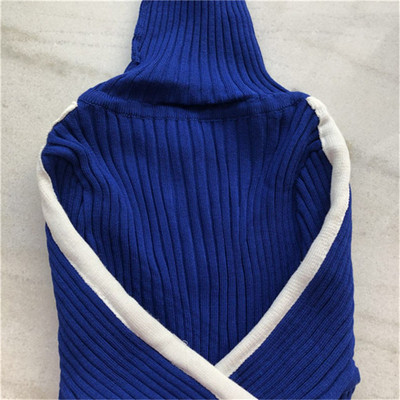 Γυναικείο  κοντό φόρεμα για το φθινοπώρο με υψηλό γιακά και μακρύ μανίκι σε διάφορα χρώματα