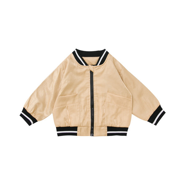 Geaca moderna pentru copii cu fermoar pentru baieti in verde si bej