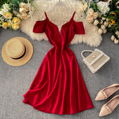 Rochie elegantă de damă cu decolteu în V în trei culori