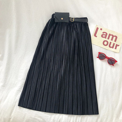 Πλισέ γυναικεία φούστα με ζώνη σε διάφορα χρώματα