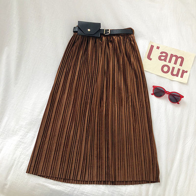 Πλισέ γυναικεία φούστα με ζώνη σε διάφορα χρώματα