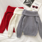 Új modell modern női pulóver ejtett ujjal több színben