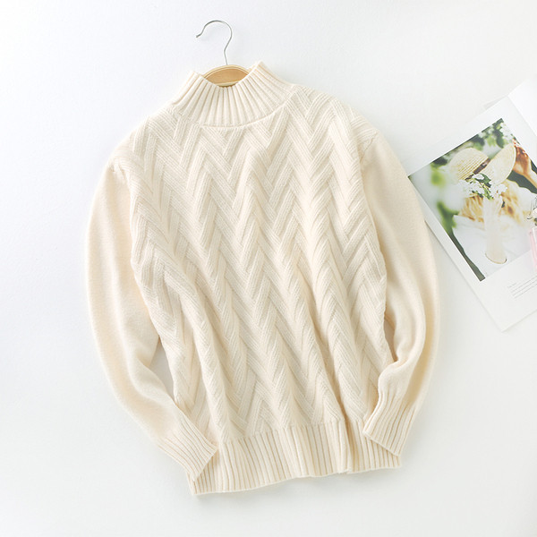 Νέο μοντέλο καθημερινό γυναικείο πουλόβερ με κολάρο σε διάφορα χρώματα