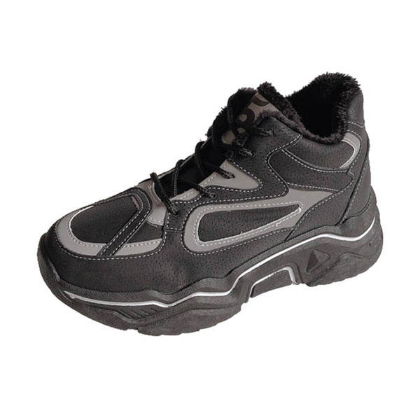 Alkalmi női tornacipő fűzővel és puha béléssel, fekete színben