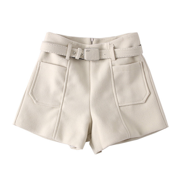 Új modell női rövidnadrág övvel és zsebekkel barna, fekete és bézs színben