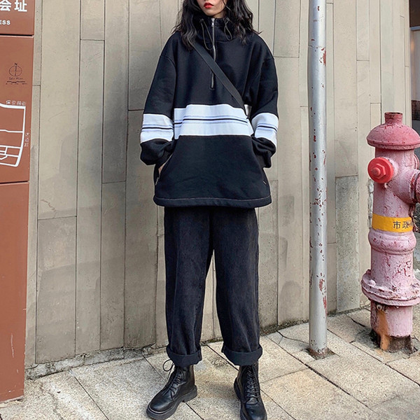 Γυναικείο casual φούτερ  με υψηλό γιακά και φερμουάρ