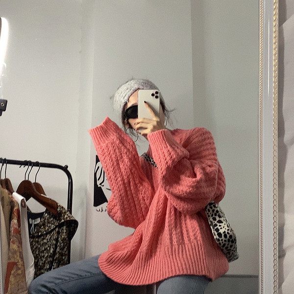 Pulover de damă modern în verde și roz