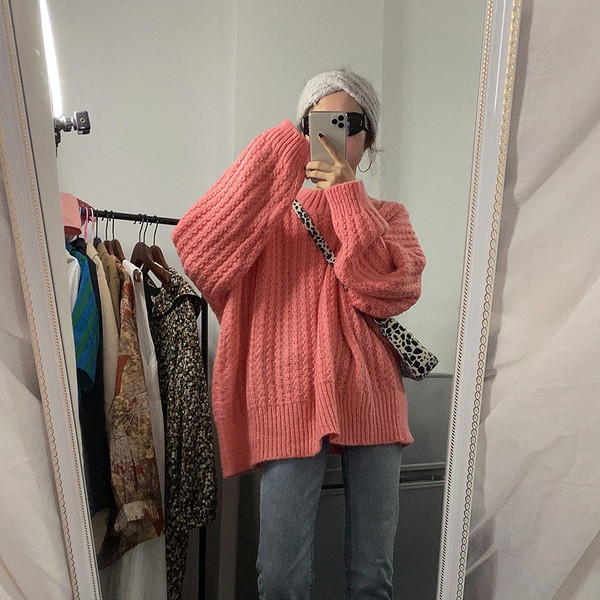 Pulover de damă modern în verde și roz