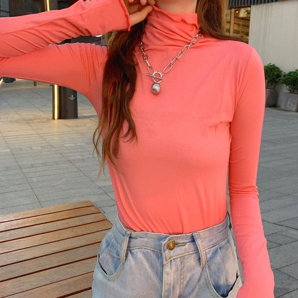 Női alkalmi blúz több színben, magas gallérral