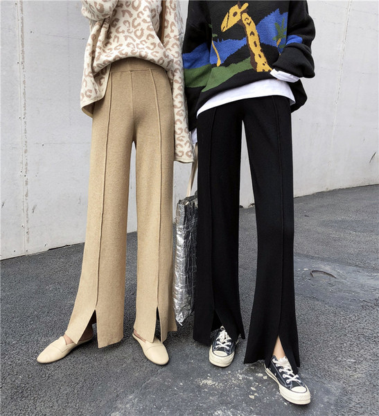 Дамски ежедневен панталон в бежов и черен цвят