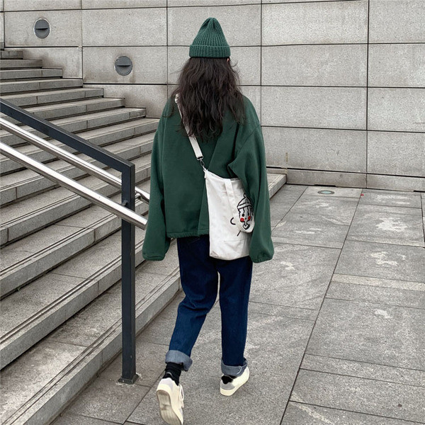 Γυναικείο casual φούτερ σε πράσινο  χρώμα 