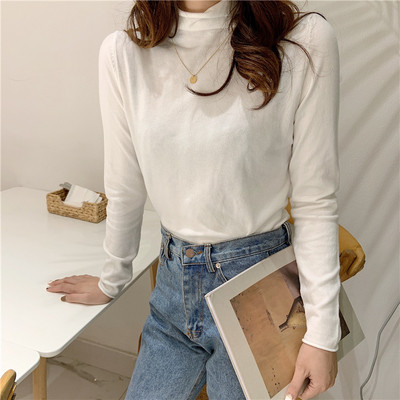 Bluza de dama casual model cu guler inalt